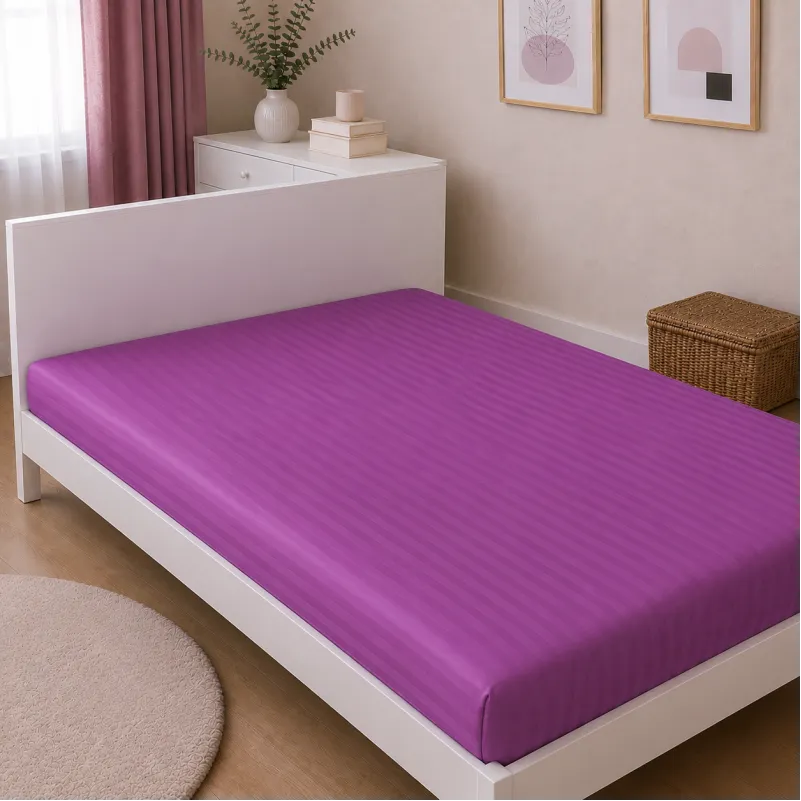 Комплект постельного белья Сатин JUNIOR Satin Stripe 30-0009 Purple Фото - 6