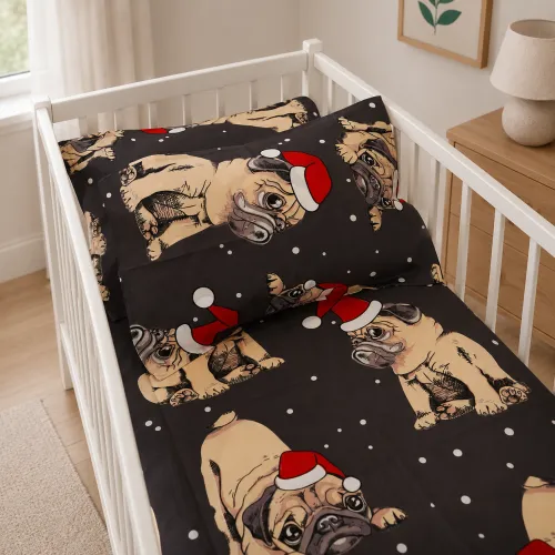Комплект постельного белья  Бязь LITTLE KIDS 17-0598 New Year's pug - 5