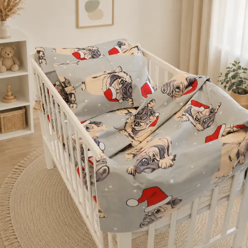 Комплект постельного белья Ranforce Elite LITTLE KIDS 17-0599 New Year's pug Grey - 1