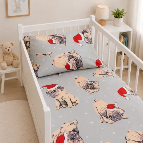 Комплект постельного белья Ranforce Elite LITTLE KIDS 17-0599 New Year's pug Grey - 5