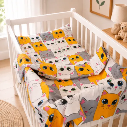 Комплект постельного белья Бязь BABY 17-0636 Кіт батон Помаранчевий - 5