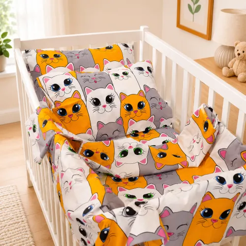 Комплект постельного белья Ranforce Elite BABY 17-0636 Кіт батон Помаранчевий - 1