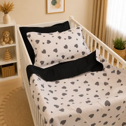 Комплект постельного белья Бязь BABY 17-0669 Black and White Love - 1