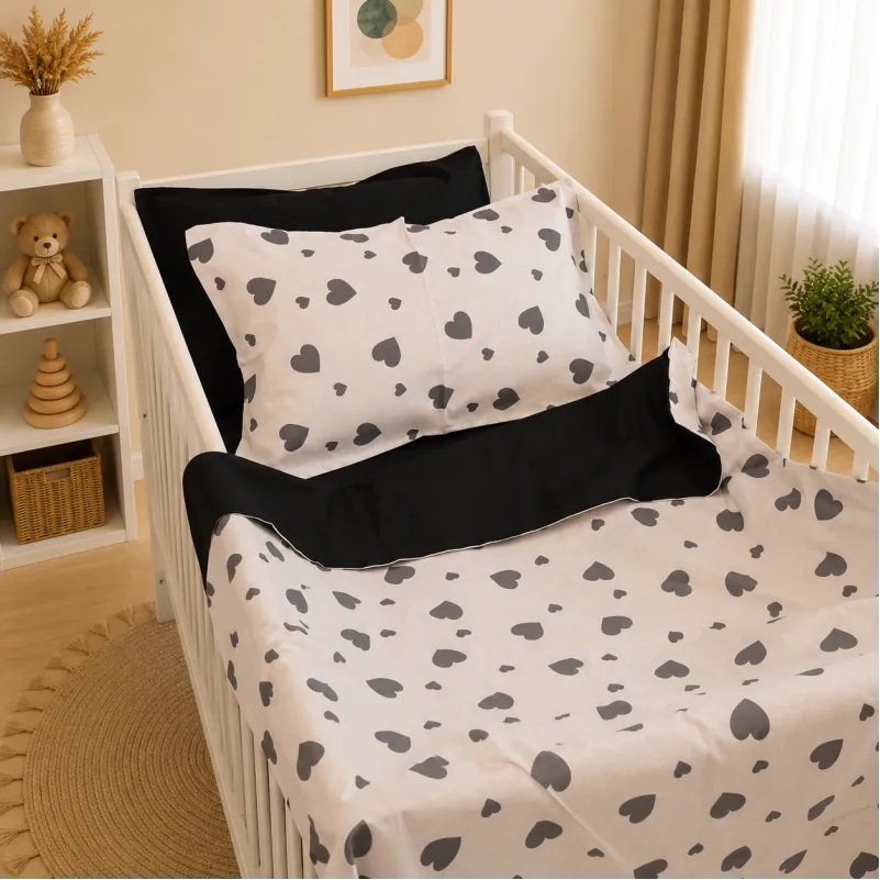 Комплект постільної білизни Ranforce Elite BABY 17-0669 Black and White Love