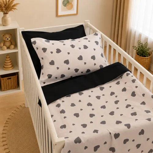Комплект постільної білизни Ranforce Elite LITTLE KIDS 17-0669 Black and White Love - 1