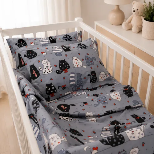 Комплект постельного белья Бязь BABY 17-0671 With Love, Cats - 5