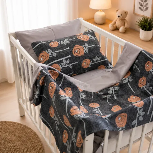 Комплект постельного белья Ranforce Elite BABY 17-0706 Silver Petals - 1