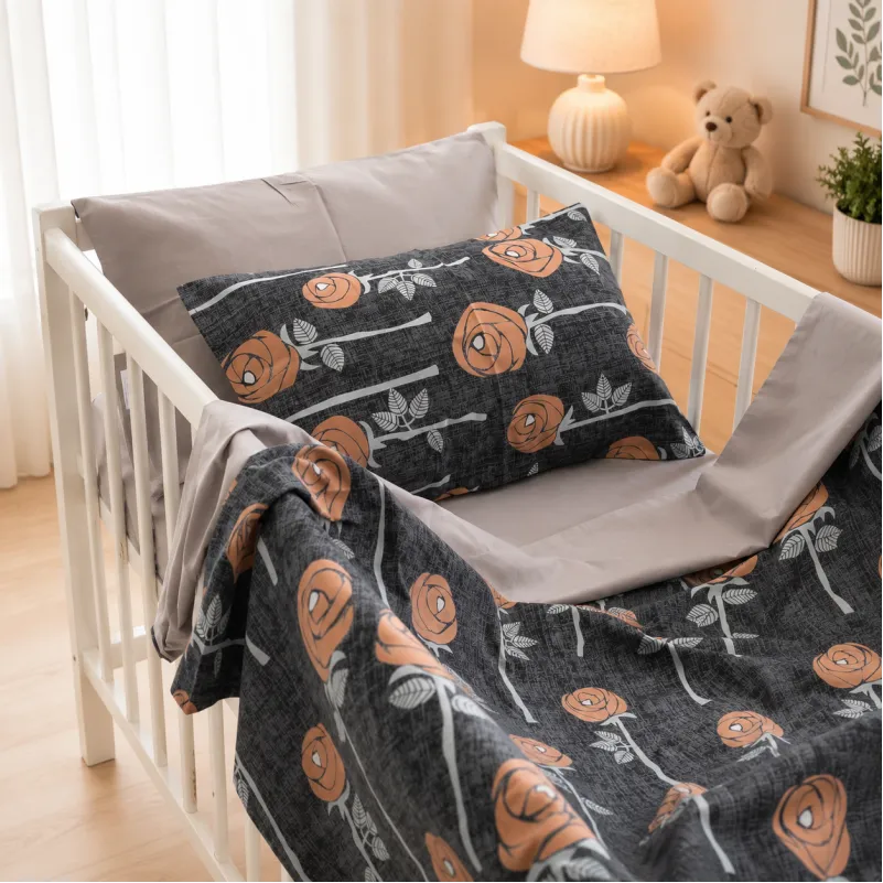 Комплект постельного белья Ranforce Elite BABY 17-0706 Silver Petals Фото - 7