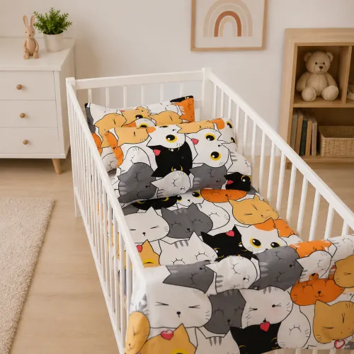 Комплект постельного белья Бязь LITTLE KIDS 17-0769 Funny Cat - 1