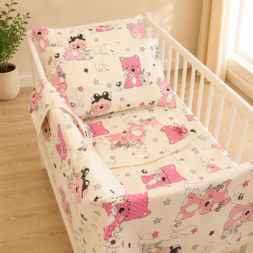 Комплект постельного белья Бязь BABY 17-0776 Magic cats pink - 1