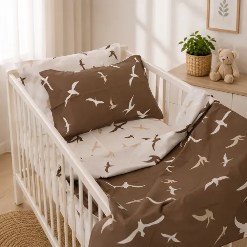 Комплект постельного белья Ranforce Elite LITTLE KIDS 17-0826 Flying birds brown - 1