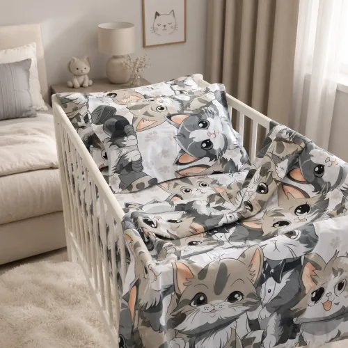 Комплект постельного белья Бязь LITTLE KIDS 17-0970 Cuddle Cats - 1