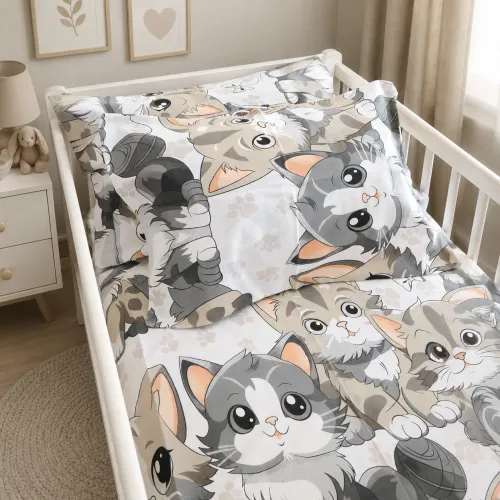 Комплект постельного белья  Бязь BABY 17-0970 Cuddle Cats - 5