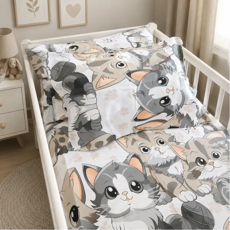 Комплект постільної білизни Бязь BABY 17-0970 Cuddle Cats - 4