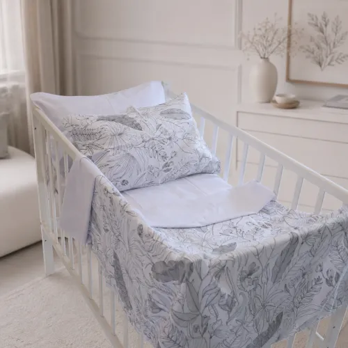Комплект постельного белья Сатин BABY 22-1427 Leafsong white - 1