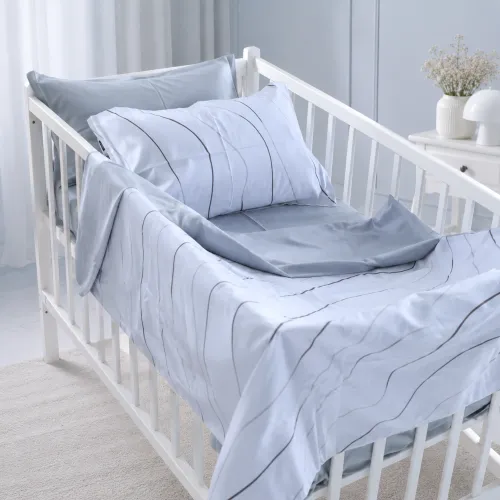 Комплект постельного белья Сатин BABY 22-1436 Gray Line - 1