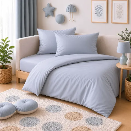 Комплект постельного белья JUNIOR Poplin Line "054 Light Gray" - 1