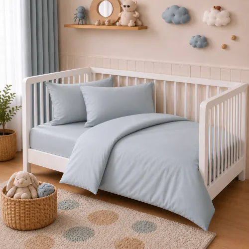 Комплект постільної білизни Поплін BABY Poplin Line "054 Light Gray" - 1