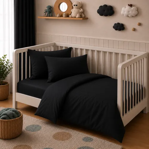 Комплект постільної білизни Поплін BABY Poplin Line "099 Black" - 1