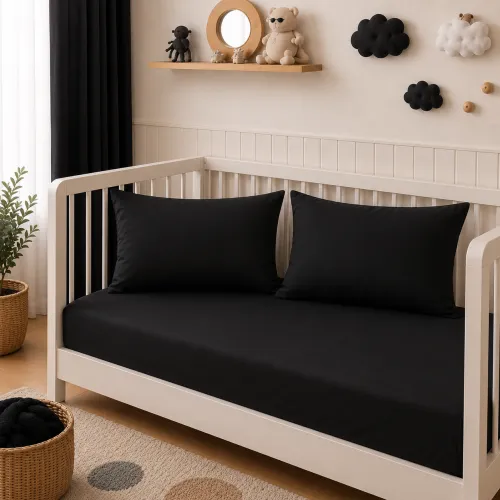 Комплект постільної білизни Поплін BABY Poplin Line "099 Black" - 5