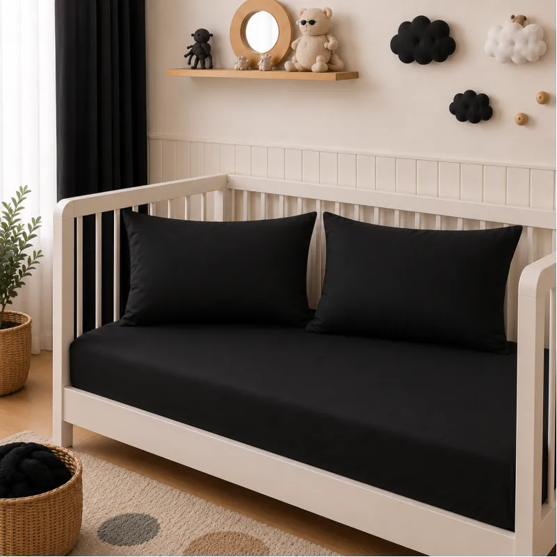 Комплект постільної білизни Поплін BABY Poplin Line "099 Black" - 4
