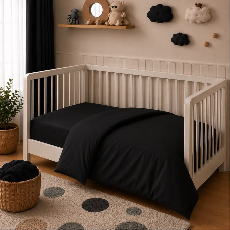 Комплект постільної білизни Поплін BABY Poplin Line "099 Black" Фото - 6