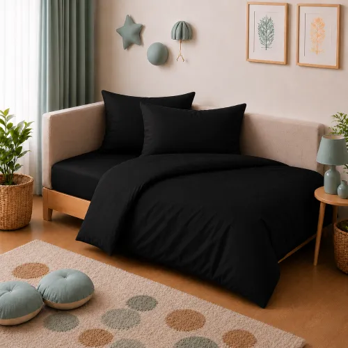 Комплект постельного белья JUNIOR Poplin Line "099 Black" - 1