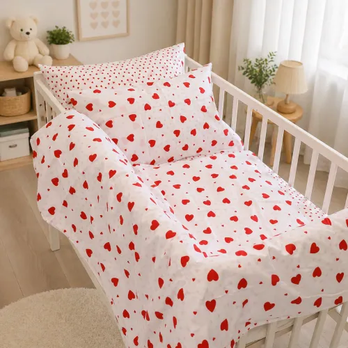 Комплект постельного белья Поплин BABY Poplin Line Kids 01 Little hearts - 1