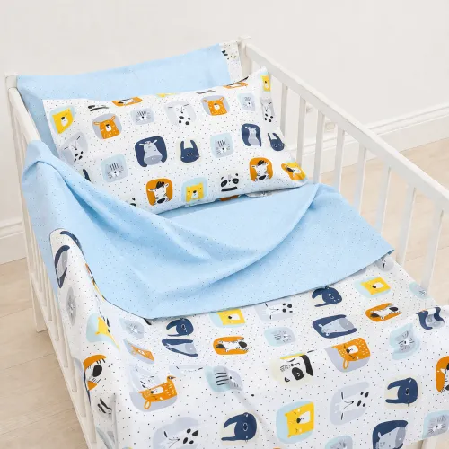 Комплект постельного белья Поплин BABY Poplin Line Kids 09 Sleeping animals - 1