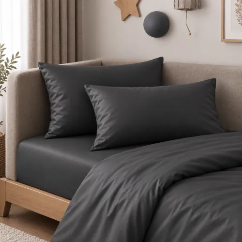 Комплект постельного белья Сатин JUNIOR Satin Light Pro 10-005 Dark Gray - 5