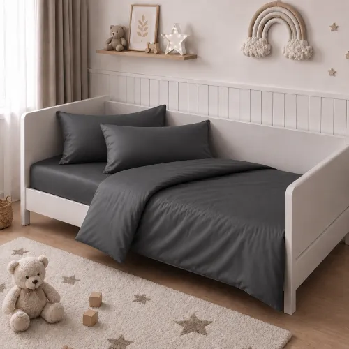 Комплект постельного белья Сатин LITTLE KIDS Satin Light Pro 10-005 Dark Gray - 1