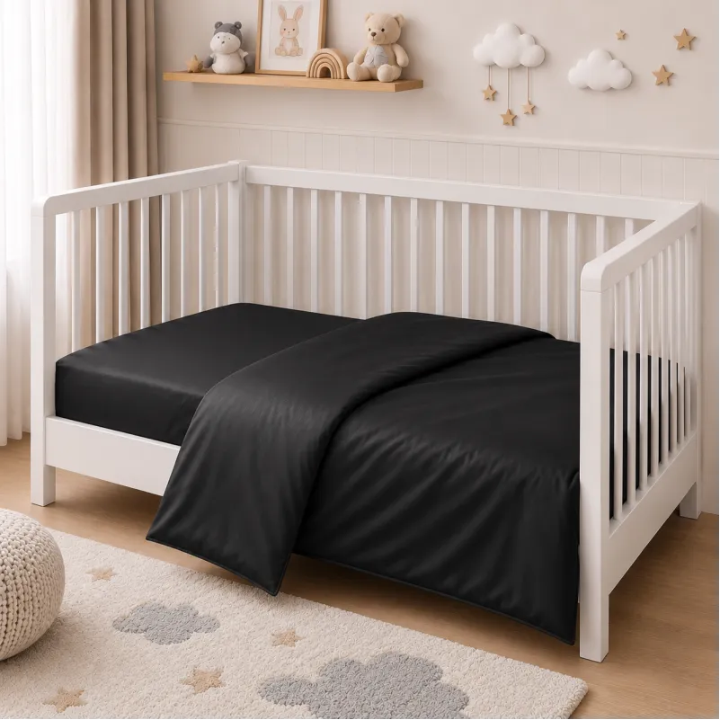 Комплект постільної білизни Сатин BABY Satin Light Pro 10-006 Black - 4