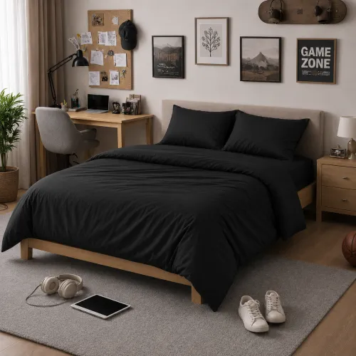 Комплект постільної білизни Сатин TEENAGER Satin Light Pro 10-006 Black - 1