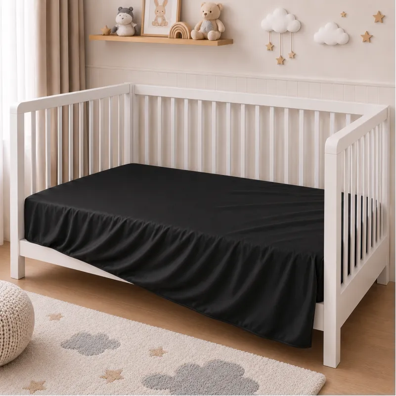 Комплект постільної білизни Сатин BABY Satin Light Pro 10-006 Black Фото - 6