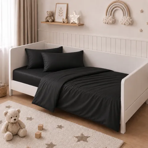 Комплект постільної білизни Сатин LITTLE KIDS Satin Light Pro 10-006 Black - 1
