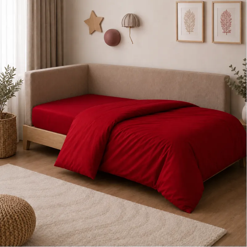 Комплект постільної білизни Сатин JUNIOR Satin Light Pro 10-007 Red Фото - 6
