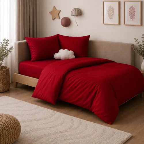 Комплект постельного белья Сатин JUNIOR Satin Light Pro 10-007 Red - 1