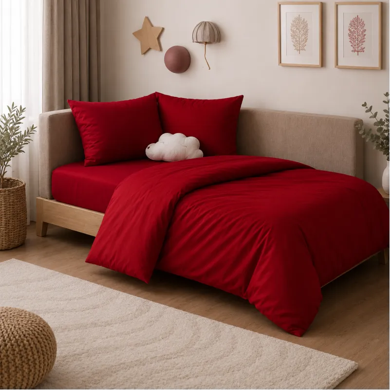 Комплект постільної білизни Сатин JUNIOR Satin Light Pro 10-007 Red