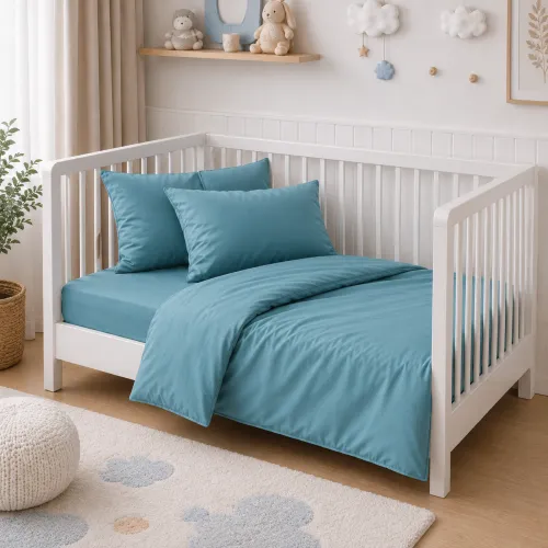 Комплект постельного белья Сатин BABY Satin Light Pro 10-008 Blue - 1