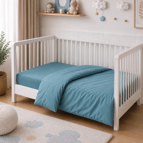 Комплект постельного белья Сатин BABY Satin Light Pro 10-008 Blue - 5