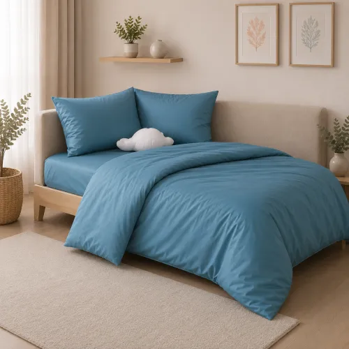 Комплект постельного белья Сатин JUNIOR Satin Light Pro 10-008 Blue - 1