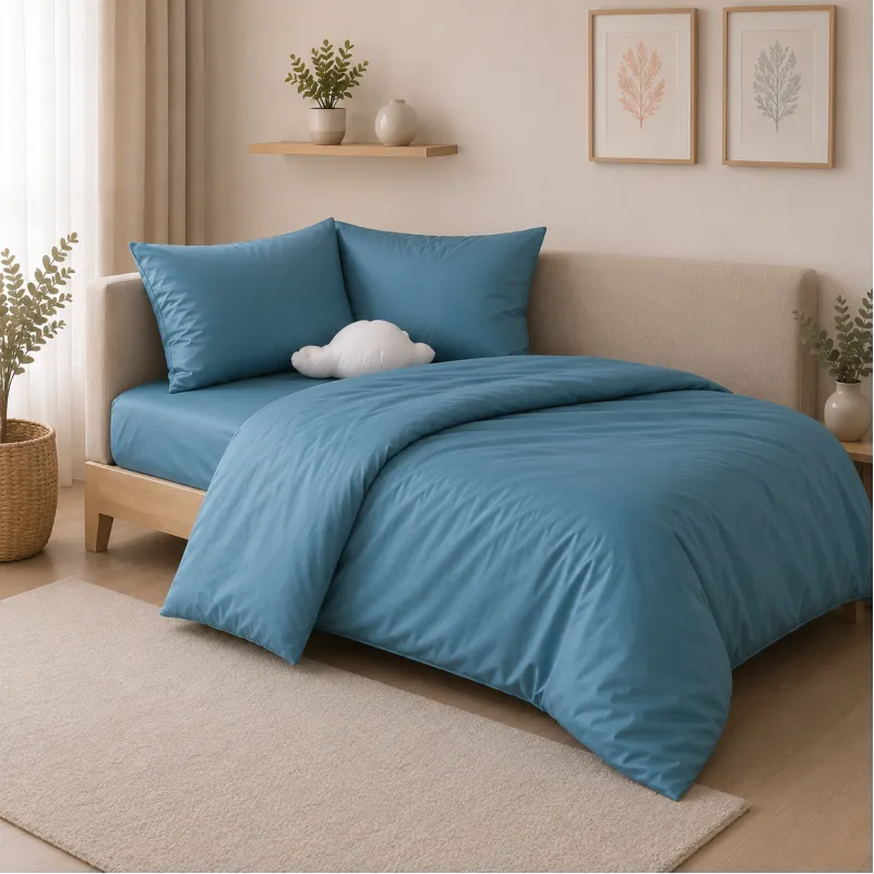 Комплект постільної білизни Сатин JUNIOR Satin Light Pro 10-008 Blue
