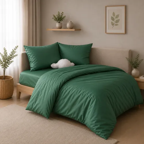 Комплект постельного белья Сатин JUNIOR Satin Light Pro 10-009 Green - 1