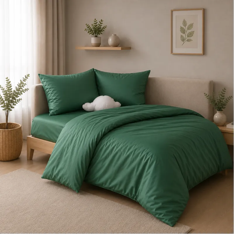 Комплект постільної білизни Сатин JUNIOR Satin Light Pro 10-009 Green