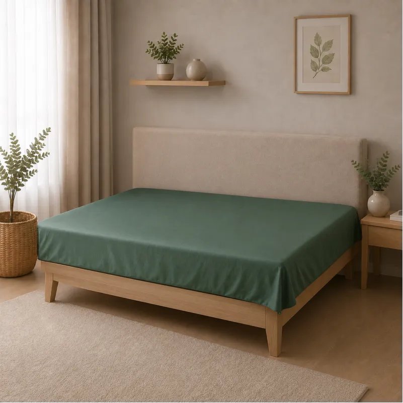 Комплект постільної білизни Сатин JUNIOR Satin Light Pro 10-009 Green Фото - 7