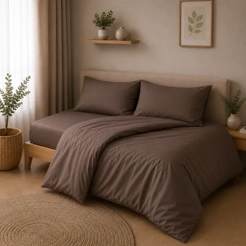 Комплект постельного белья Сатин JUNIOR Satin Light Pro 10-010 Brown - 1