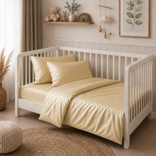 Комплект постельного белья Сатин BABY Satin Light Pro 10-014 Soft yellow - 1
