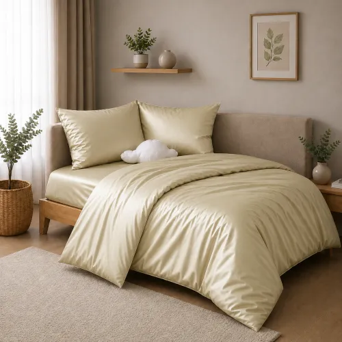 Комплект постельного белья Сатин JUNIOR Satin Light Pro 10-014 Soft yellow - 1