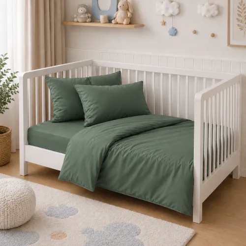 Комплект постельного белья Сатин BABY Satin Light Pro 10-017 Green Olive - 1