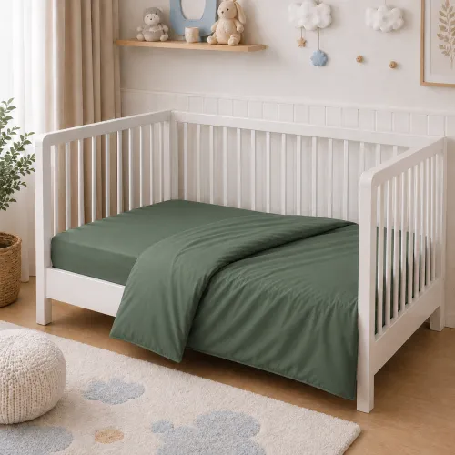 Комплект постельного белья Сатин BABY Satin Light Pro 10-017 Green Olive - 5